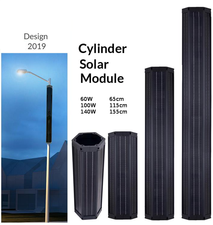 Cylindre solaire pour éclairage publique - éclairage rue sans réseau électrique – Lumiere autonome pour la plupart des endroits
