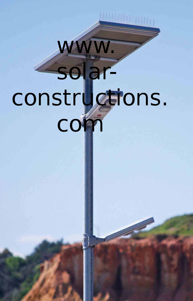 Publieke verlichting op zonnepanelen met batterij armatuur met PV paneel en accuopslag verlichting parkeerterrein