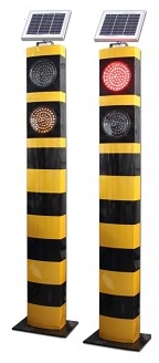 verkeerspaal zwart geel lichtgevende bermpaal anti parkeerpaal