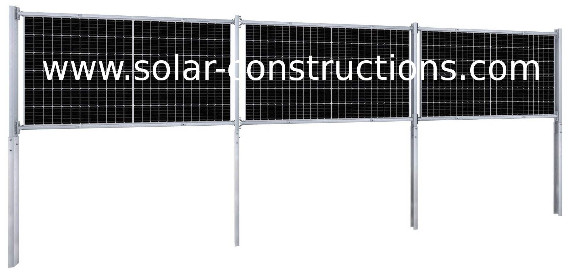 clôture solaire barricade fermeture avec panneaux solaires intégrés