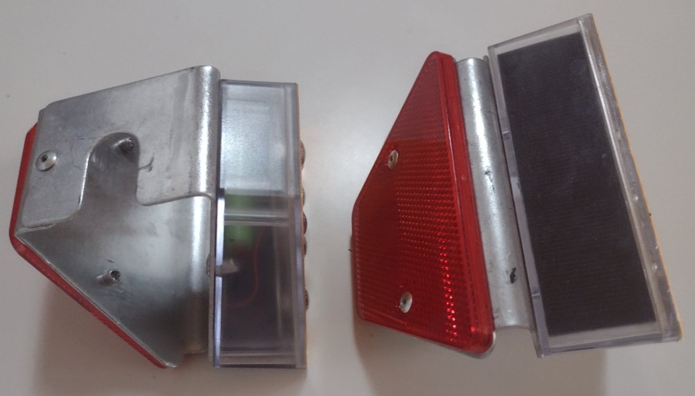 reflectoren voor de inbouw in vangrails in scherpe bochten Zonne-energie