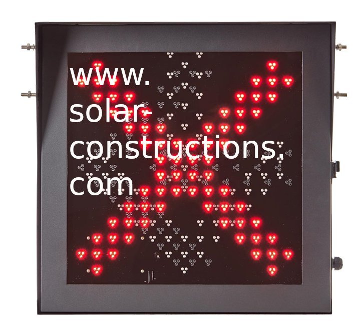 Rote gekreuzte Schrägbalken Lichtzeichenanlagen