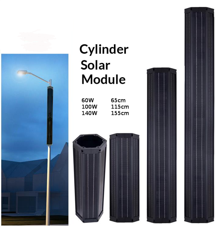 Cylindre solaire pour eclairage publique -eclairage rue sans reseau electrique – Lumiere autonome pour la plupart des endroits