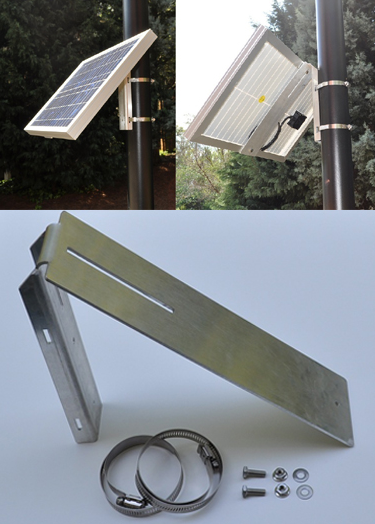 Solarmodul Montage auf einem Mastzopf horizontale Montage eines einzelnen Solarmoduls