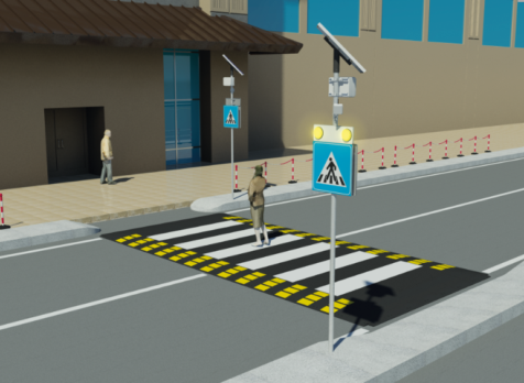 LED Verkehrszeichen für Fußgangerüberwege mit Bewegungsmelder mit LED und Solar