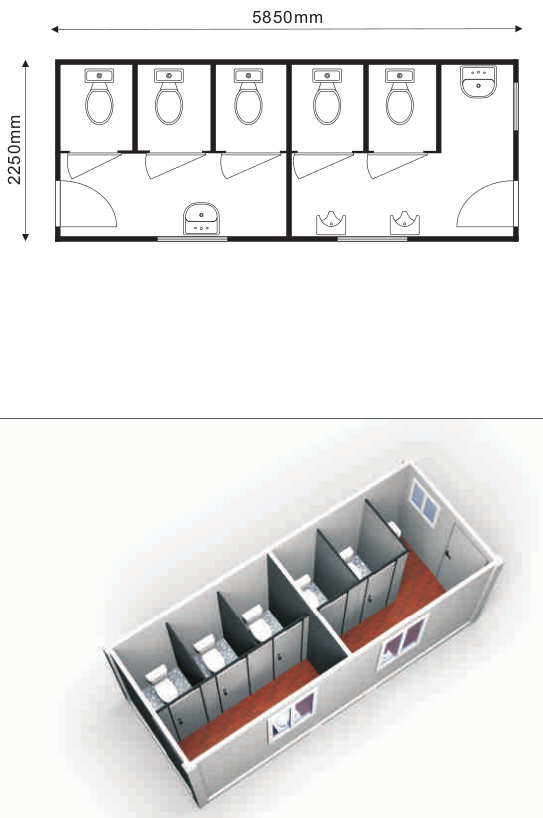 modular toilet facility container